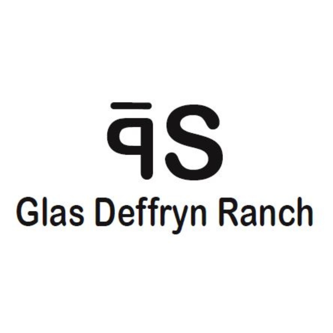 4 Logo featuring the mirrored letters "s" and "p" above the text "glas deffryn ranch" in black font on a white background.